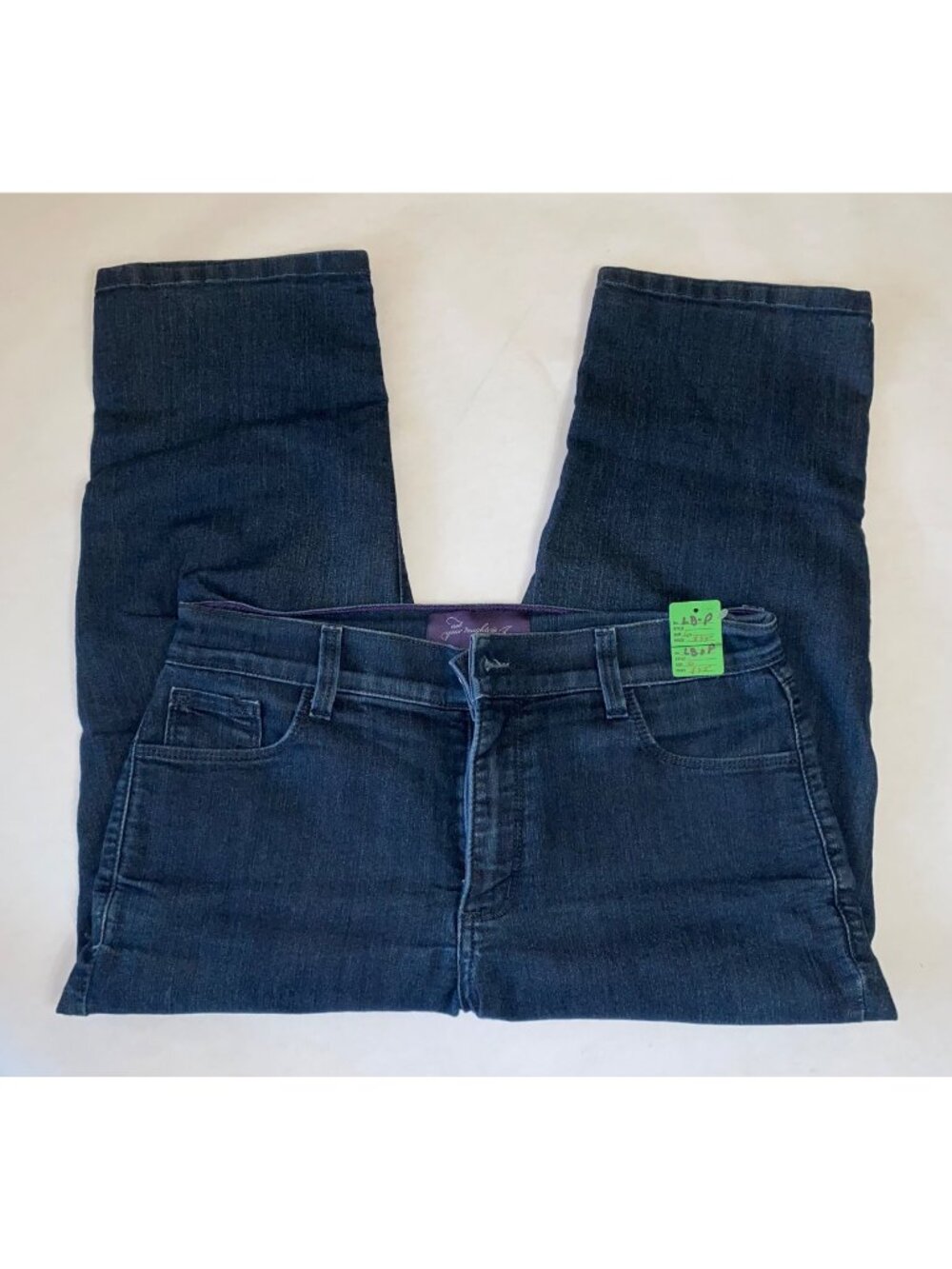 Not Your Daughters Jeans Stitched Pocket Denim Size 6 Blue Waist 30 inches Insea